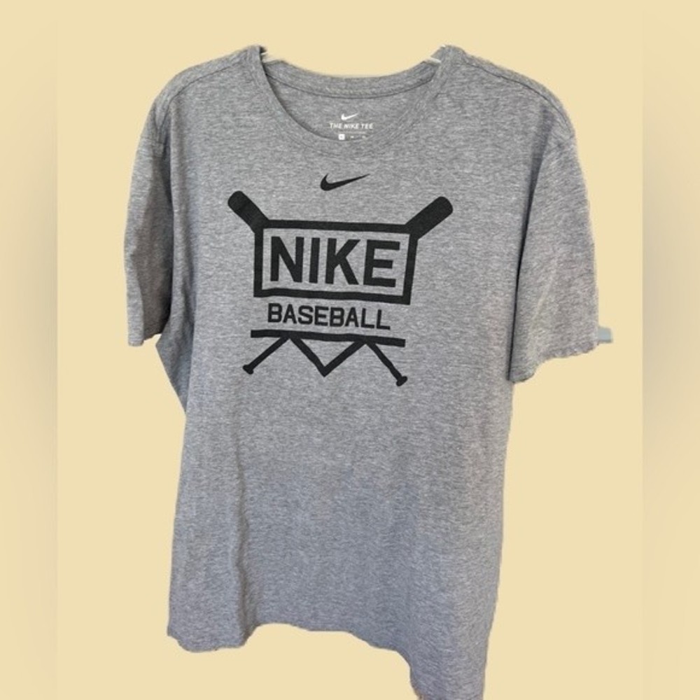 Vintage Nike Swoosh Baseball‎ Shirt Mens Size XL Gray Cotton